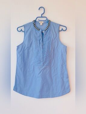 J.Crew Factory Jeweled Tuxedo Cami Light Blue Top size 0